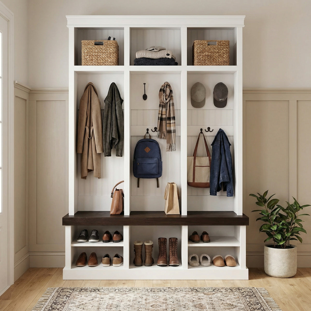 3 Cubby with 3 divisions mud Locker for entranceway