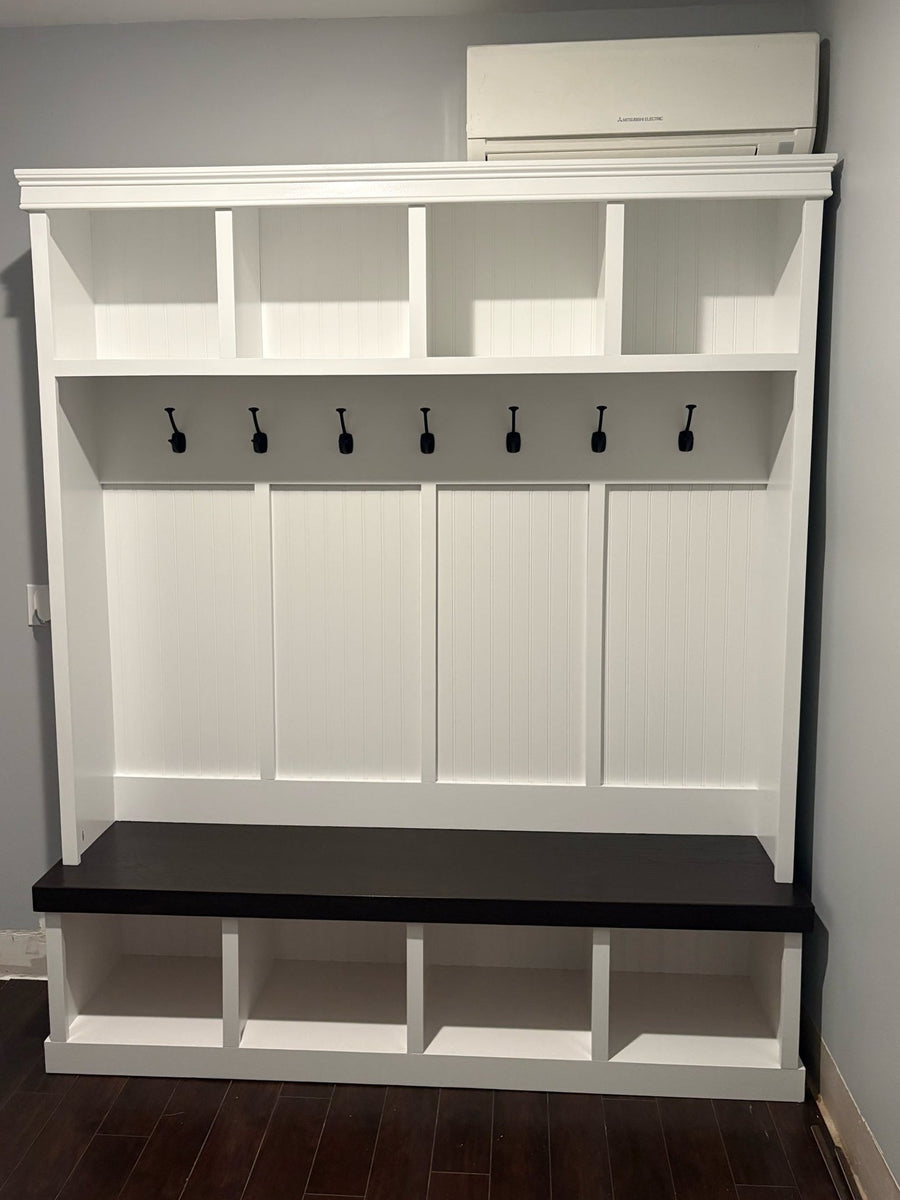 4-Bay Open Mudroom Locker with Bench — Style 404