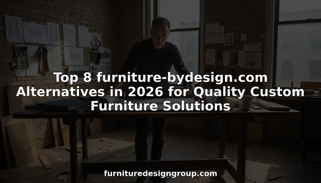 Furniture designer reviewing custom blueprints in studio
