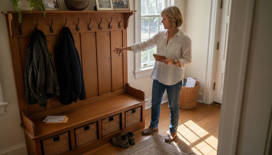 Maryland homeowner with custom entryway furniture