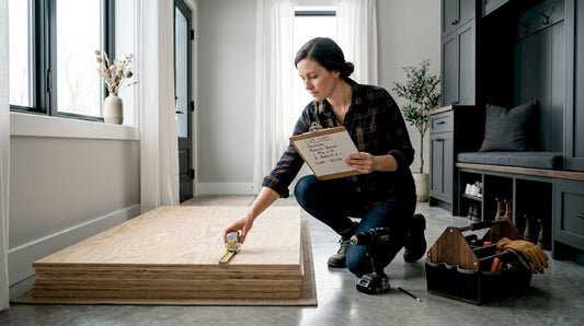 Homeowner prepping mud locker materials